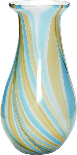 Hubsch Wazon 30 cm beżowo-niebieski szklany 161303