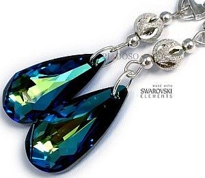 Swarovski długie kolczyki BLUE FANTASIA LUX