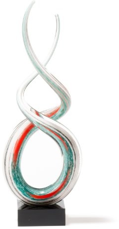Leonardo 064114 rzeźba Rotate 38 cm, biały/turkusowy 64114