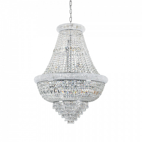 Ideal Lux Żyrandol Dubai 243597 elegancka oprawa z kryształami w kolorze chromu 243597