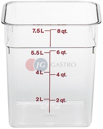 Cambro Pojemnik z miarką z poliwęglanu 7,6 l 8SFSCW/135 8SFSCW/135