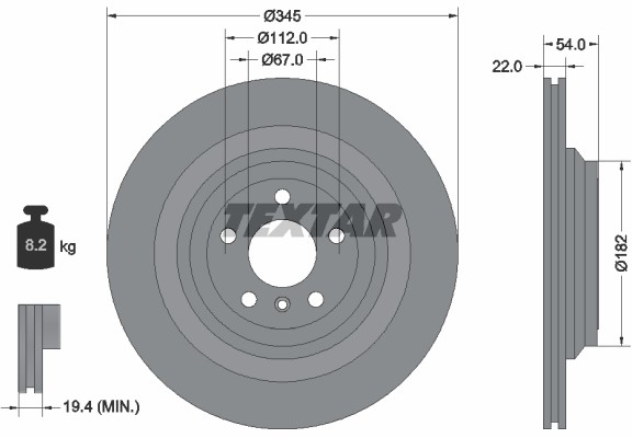 TEXTAR Tarcza hamulcowa tył PRO MERCEDES-BENZ GLE W166 15> 92284003