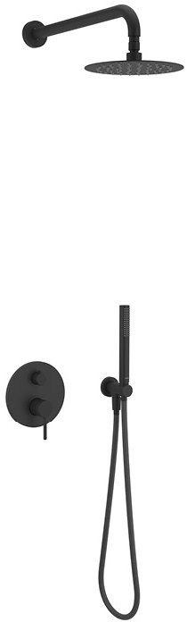 Actima Pi Zestaw prysznicowy podtynkowy z deszczownicą czarny mat AREX.SET.1245BL