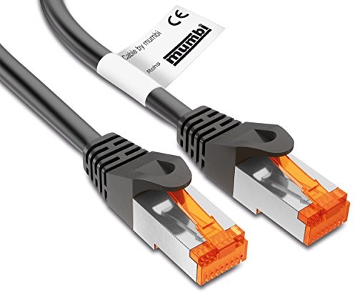 mumbi Ethernet LAN kabel sieciowy, czarny 200cm 13844-Netzwerkkabel CAT 6