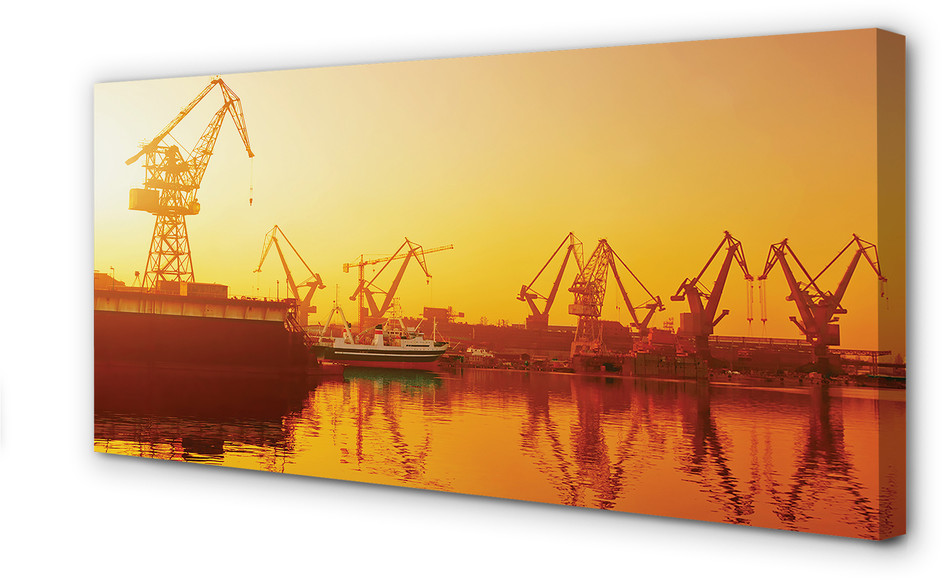 PL Tulup Obrazy na płótnie Gdańsk Stocznia wschód słońca 100x50cm
