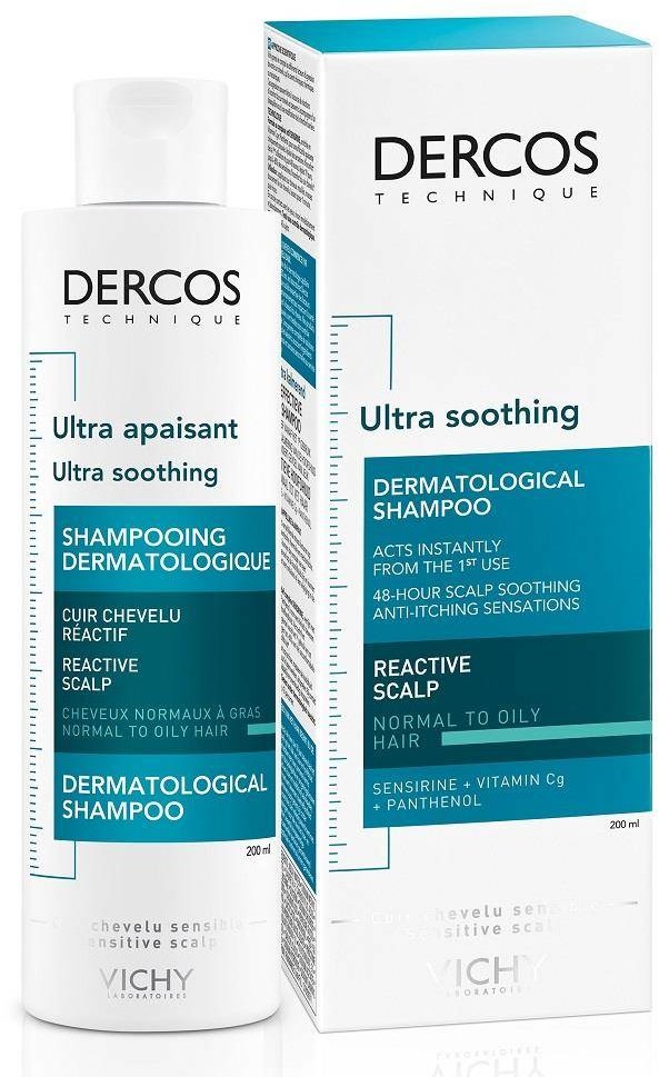 Vichy Dercos Ultra Soothing szampon ultrakojący do włosów normalnych i przetłuszczających się 200ml 102628-uniw