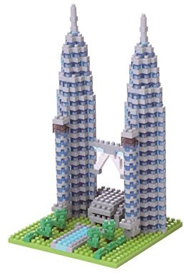 Nanoblock Znane nbh-110 Mini 3d puzzle, Petronas-Wieże wstawki, konstrukcji zabawka