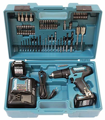Makita HP333DSAX1 akumulatorowa wiertarko-wkrętarka udarowa 12 V maks. / 2,0 Ah, 2 akumulatory + ładowarka w walizce transportowej, 12 W, kolor, rozmiar