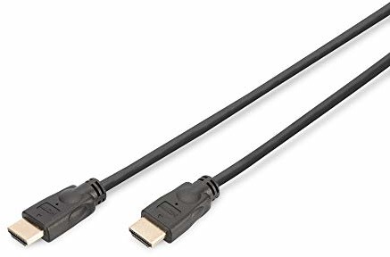 DIGITUS Kabel przyłączeniowy HDMI Premium High Speed, typ A St/St, 3,0 m, m/Ethernet, Ultra HD 60p, złoty, sw