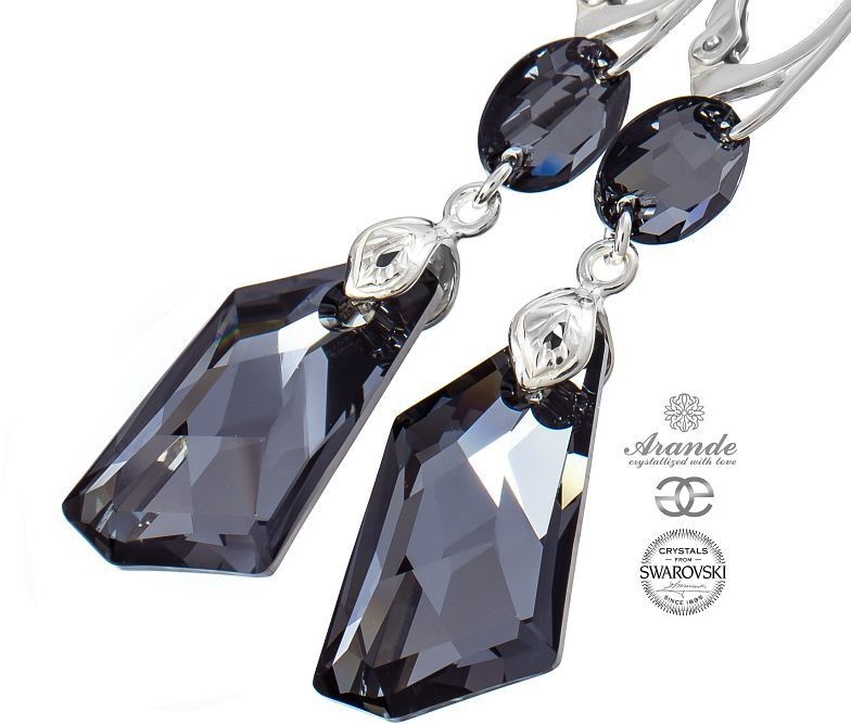 Swarovski PIĘKNE DŁUGIE KOLCZYKI SILVER NIGHT GLOSS SREBRO