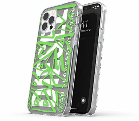 Diesel Zaprojektowane dla iPhone 12 / iPhone 12 Pro 6.1 Case, przezroczyste etui na zatrzask, odporne na wstrząsy, przetestowane w przypadku upadku z zaokrąglonymi krawędziami, czarny/zielony 42570