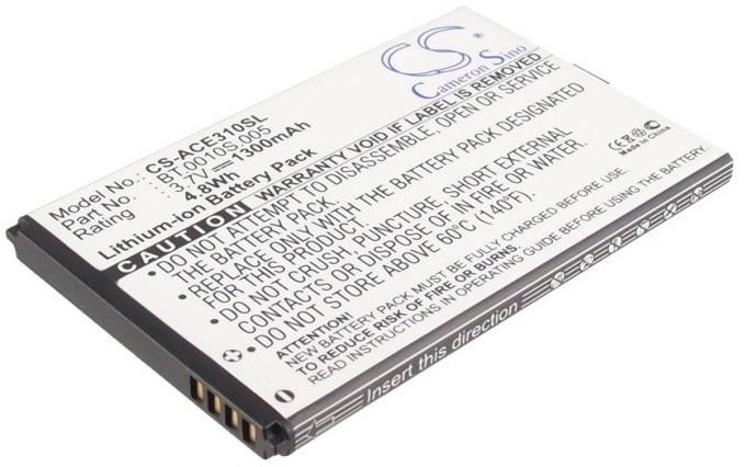 Zdjęcia - Bateria do telefonu CameronSino Acer beTouch E210 / BT.0010S.005 1300mAh 4.81Wh Li-Ion 3.7V  (Cameron Sino)