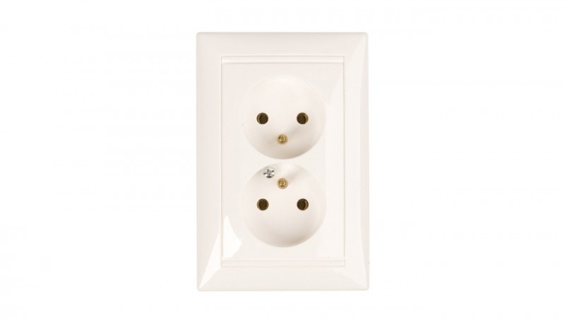 Legrand VALENA Gniazdo podwójne zu 16A IP20 białe 770077 770077