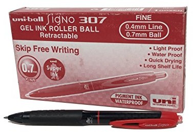 uni-ball Uni ball Signo RT ink roller, 307, czerwony, 12 sztuki 190371000