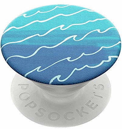 PopSockets PopSockets PopGrip - Rozkładany uchwyt i podstawka do telefonów oraz tabletów z wymiennymi krążkami PopTops - Blue Tidal Wave 801381