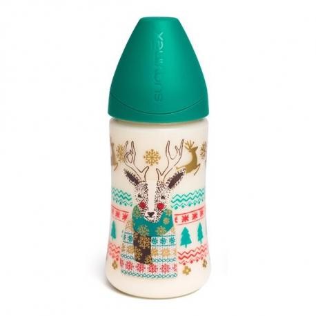 Suavinex Butelka 270ml smoczek okrągły 3P silikon kremowa Zima 303389_1