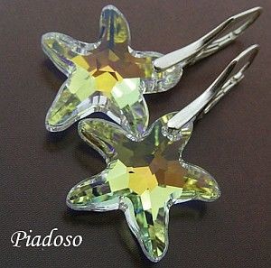Swarovski piękne kolczyki AURORA STARFISH srebro