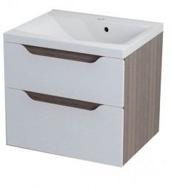 Sapho WAVE szafka umywalkowa 60x65x48cm, biała/maliwenge WA063