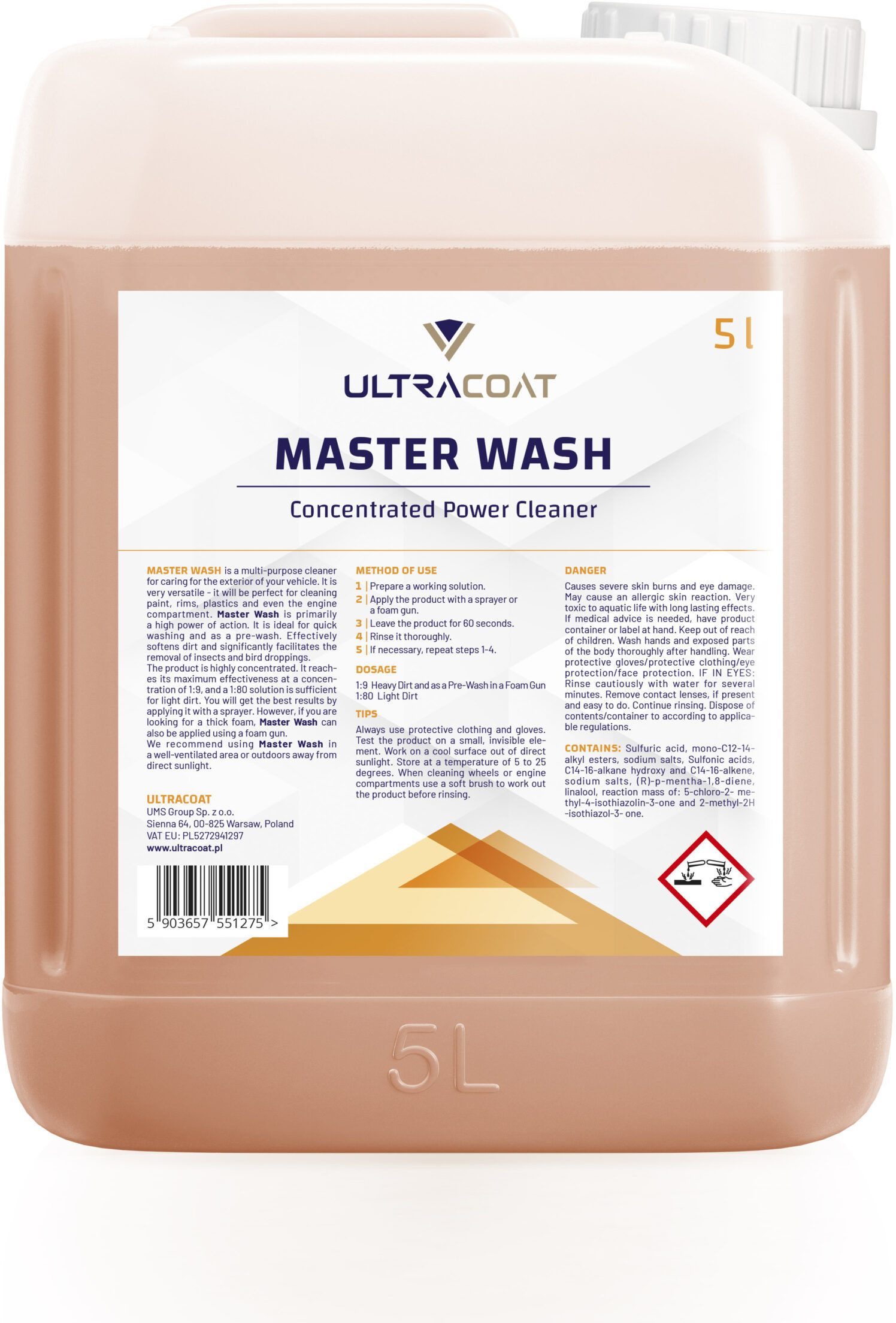 Ultracoat Ultracoat Master Wash  preparat do mycia wstępnego, silnie skoncentrowany 5L ULT000033