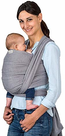 Amazonas Ręcznik do noszenia dla dzieci Carry Sling Grey - zwycięzca testu Stiftung Warentest z najlepszą oceną 1,7-450 cm 0-3 lata do 15 kg w kolorze szarym