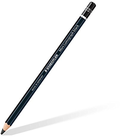 Staedtler 100B-6B jakość premium stopień twardości ołówka Mars Lumograph 6B, 12 sztuk w kartonie etui, czarny 4007817184974
