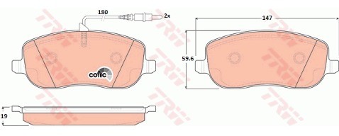 TRW Zestaw klocków hamulcowych, hamulce tarczowe GDB1503