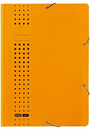 Elba 100091175 teczka na dokumenty z kartonu z recyklingu, żółta, 20 sztuk, format A4, z 2 gumowymi ściągaczami, teczka na dokumenty, idealna do biura i mobilnej organizacji 100091175