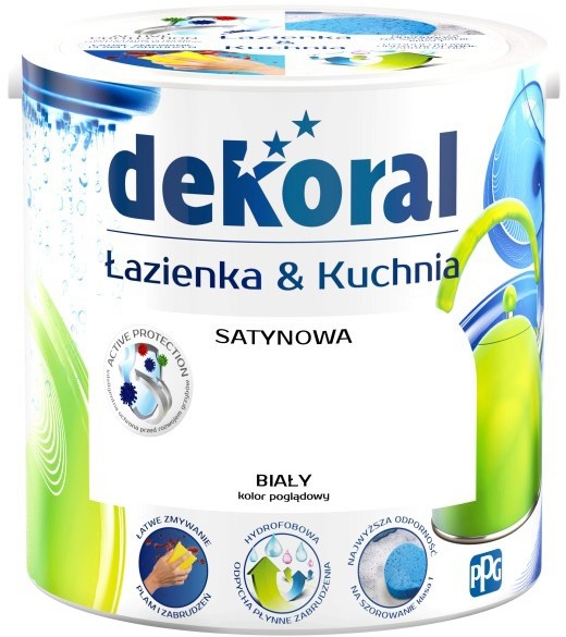 Dekoral Farba satynowa $138azienka i Kuchnia bia$139y 2 5 l 390806