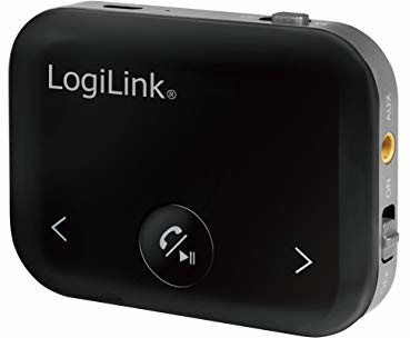 LogiLink Bluetooth 4.2 nadajnik i odbiornik audio (nadawanie i odbieranie) z zestawem głośnomówiącym do radia samochodowego, smartfona (Samsung, Apple, Huawei, Sony, LG), zestawu HiFi itp.