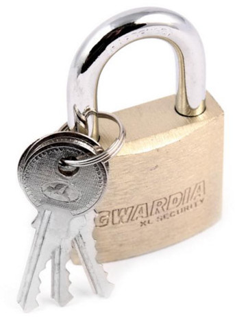 Kłódka Gwardia gruba mosiężna pałąkowa 50 mm