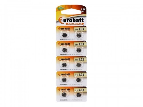 Eurobatt 10x Baterie alkaliczne AG3 SR41 LR41 1,5V 1230