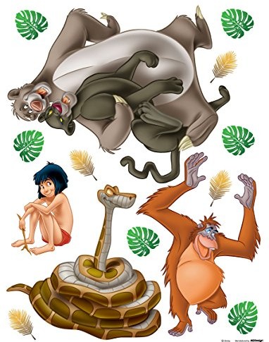 AG Design DKS 1093 Disney księga dżungli, naklejki na ścianę, 30 x 30 cm  1 część, papier, kolorowy, 30 x 30 cm DKs 1093