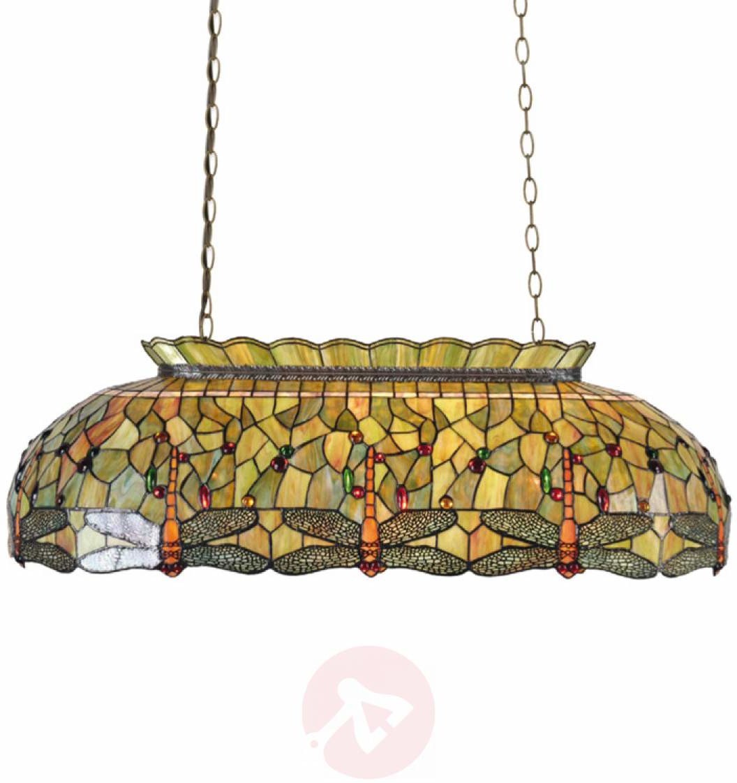 Clayre & Eef Zielona lampa wisząca Fania w stylu Tiffany