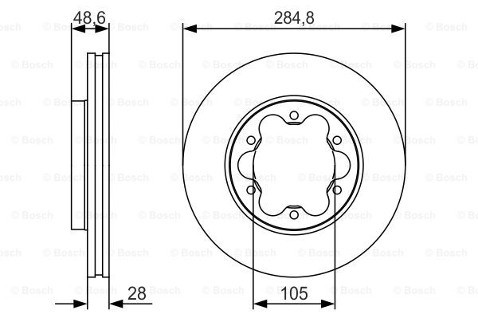 BOSCH Tarcza hamulcowa przednia, 0 986 479 R27  0986479R27