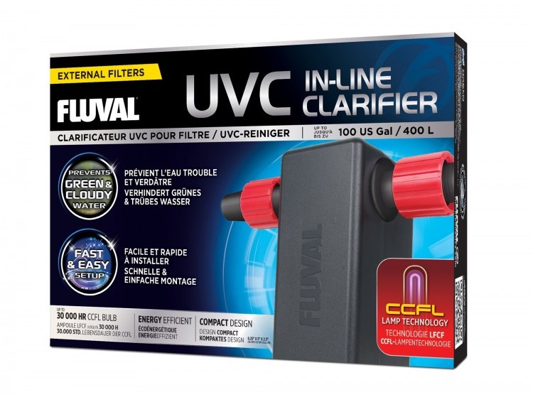 Fluval Sterylizator UVC In-Line Clarifier, 16x13x6,6cm, 3W, max. 400L