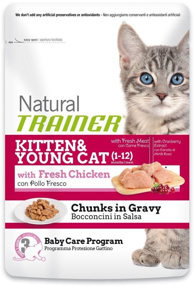 Trainer Natural Kitten kawałki w sosie własnym 24 x 85 g