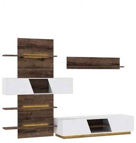 Lectus Meblościanka LECTUS Bergamo, brązowo-biała