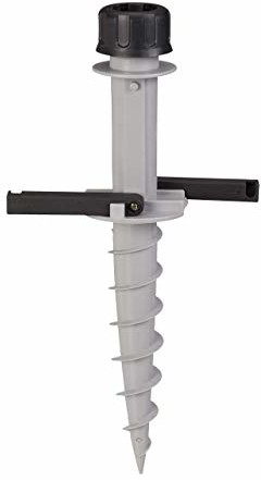 Relaxdays Gniazdo uziemienia na dni relaksu, gniazdo wkręcane z uchwytami, kolec trawnikowy f. Wspornik parasola 25-40 mm, kemping, plażowy, PP, szary, 10 x 22 x 43 cm