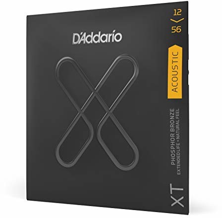 DAddario XTAPB1256, XT struny do gitary akustycznej brąz fosforowy, lekka góra/średni spód, 12-56 XTAPB1256