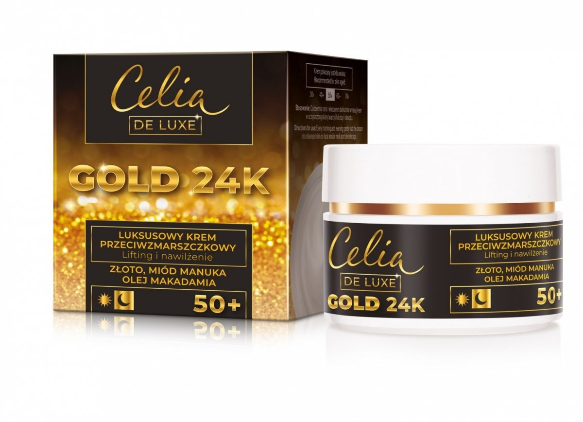 Celia DAX Gold 24K Luksusowy Krem przeciwzmarszczkowy 50+ - lifting i nawilżenie 50ml 117499