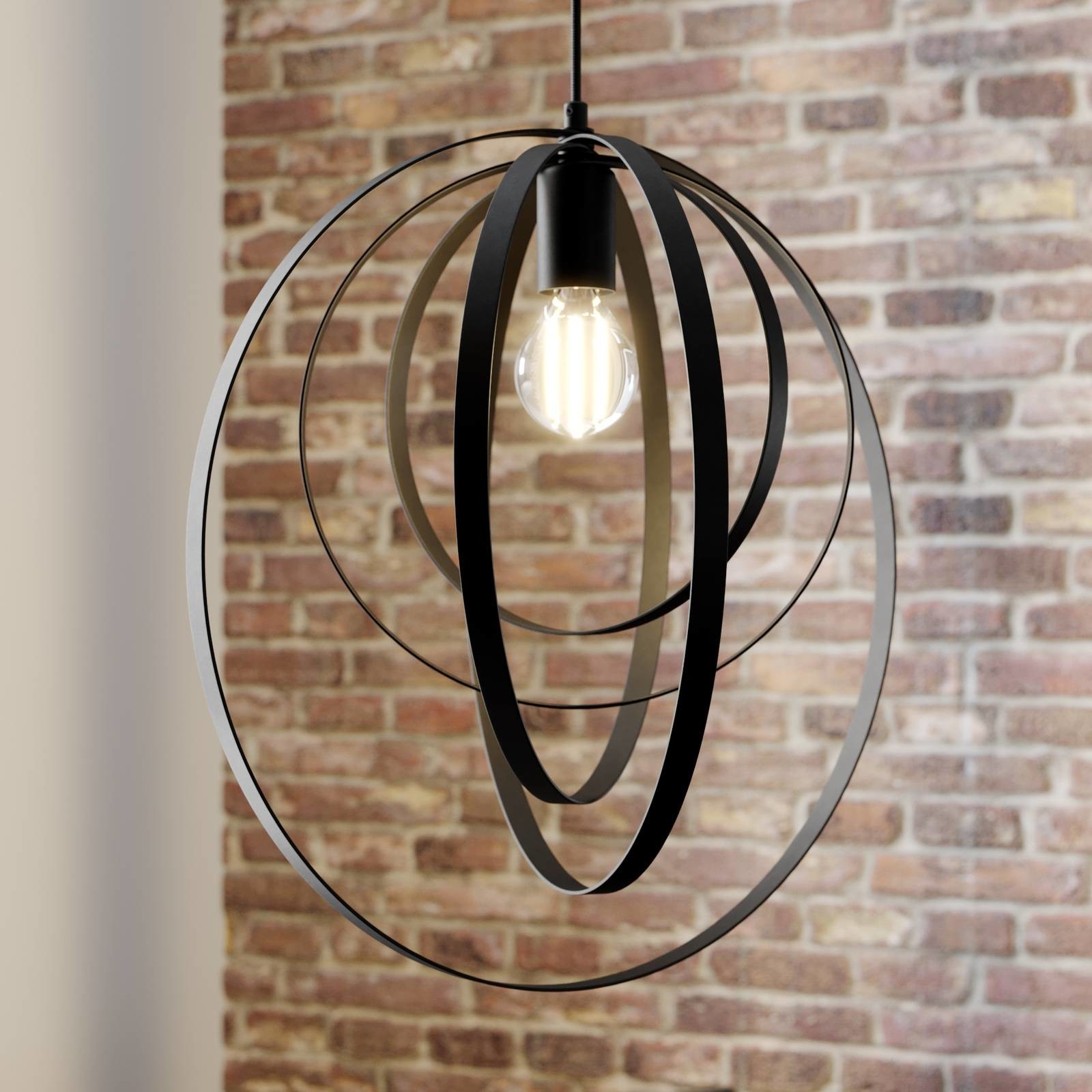 Euluna Lampa wisząca Ringo, 1-punktowa, czarna