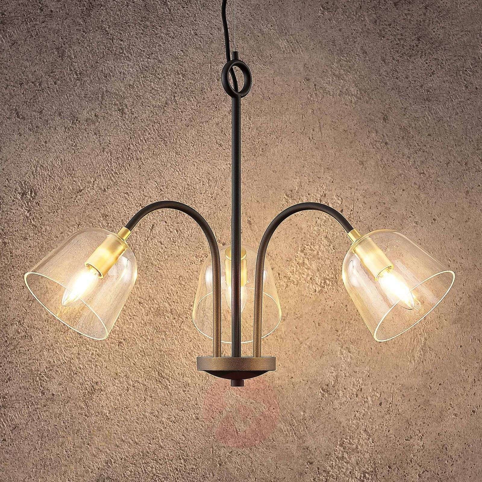 Lucande Lucande Anjita lampa wisząca szklane klosze 3-pkt.