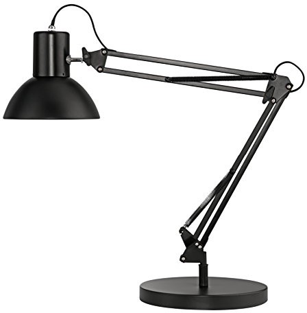 Unilux oszczędzania energii światła Success 66 lampa stołowa na nogi stołu i mocowanie śrubami czarna bransoletka z architekt czarnym retro pracy z przegubem-z metalu 400093600