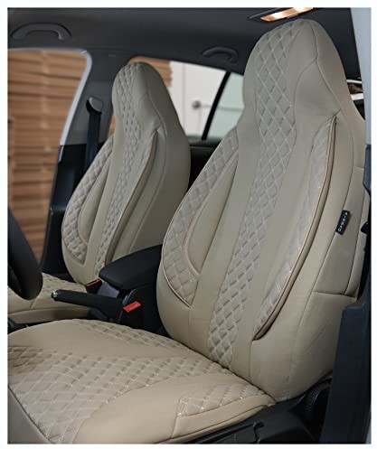 BREMER SITZBEZÜGE Pokrowce na fotele samochodowe kompatybilne z Ford Ka+ MK3 2016 kierowcy i pasażera pokrowce ochronne na fotele FB: PL405 (beżowy) 4251707676999