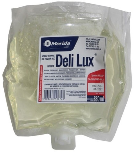 Merida Mydło w kostce w pianie Deli Lux bezwonne wkład 880ml