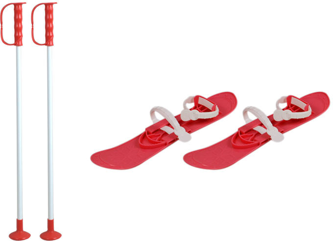 Marmat Narty dziecięce z kijkami BIG FOOT 40cm Czerwon