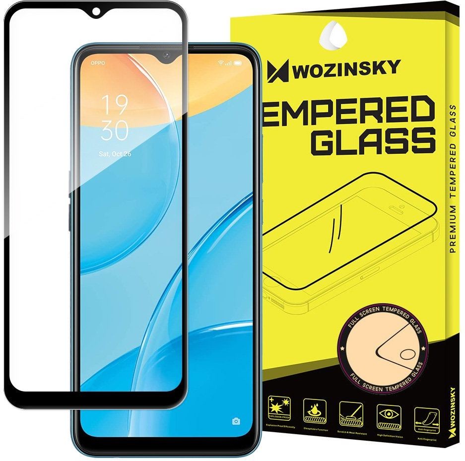 Wozinsky super wytrzymałe szkło hartowane Full Glue na cały ekran z ramką Case Friendly Oppo A15 czarny 9111201924383