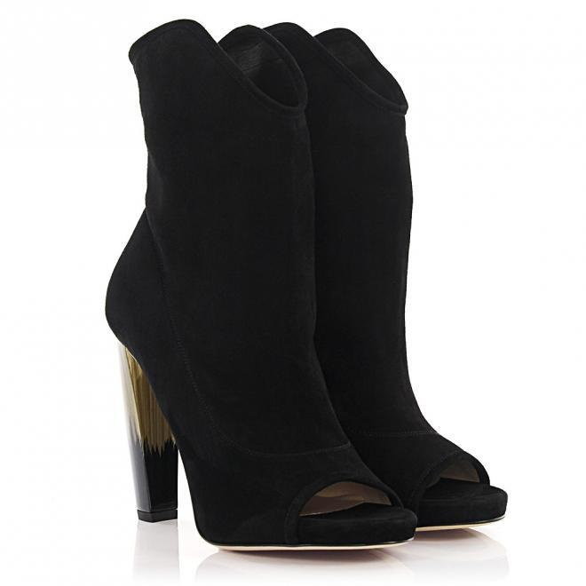 Jimmy Choo Jimmy Choo Botki  skóra cielęca zamsz czarny