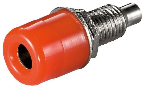 Wentronic Gniazdo banan z gwintem Czerwony 4 MM, z 2 nakrętkami we 1095 R, 1 szt. 11734