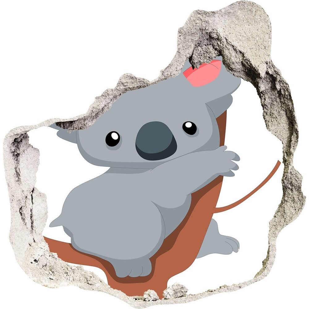 Wallmuralia.pl Dziura 3d fototapeta naklejka Koala na drzewie